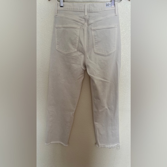 Frank & Eileen Monaghan Jeans Crop Raw Hem Off White Cream 27 Straight. - Picture 9 of 12